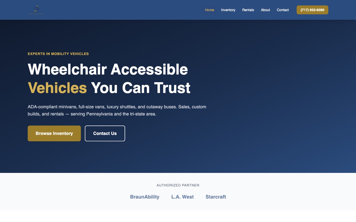 AccessBus storefront homepage