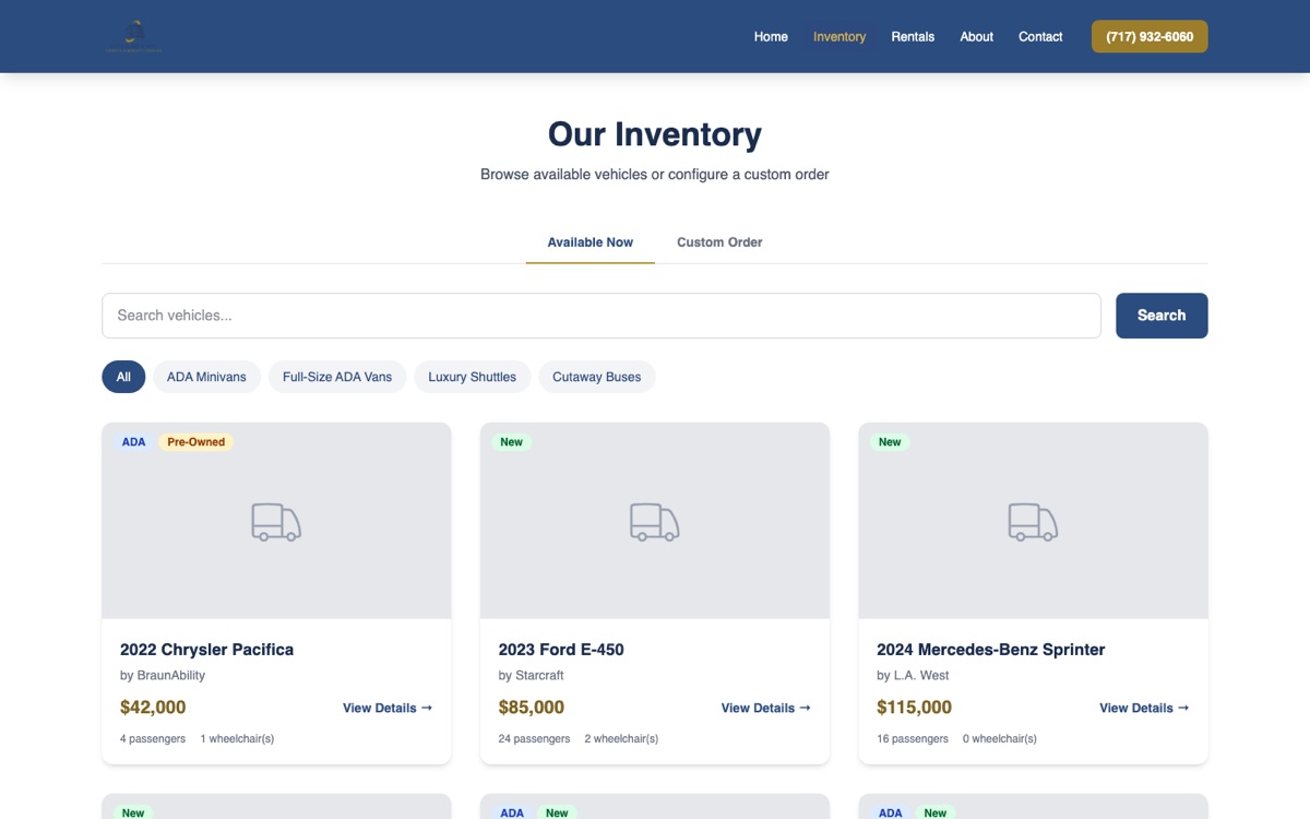 Public inventory page